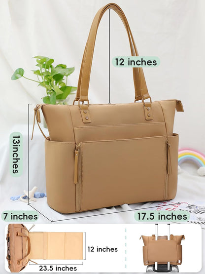 Neoprene Diaper Bag Tote, Diaper Bag Backpack pañaleras para bebe with Changing Station,14 Pockets Large Capacity Travel Diaper Bag for Mom, Convertible Diaper Tote, Black