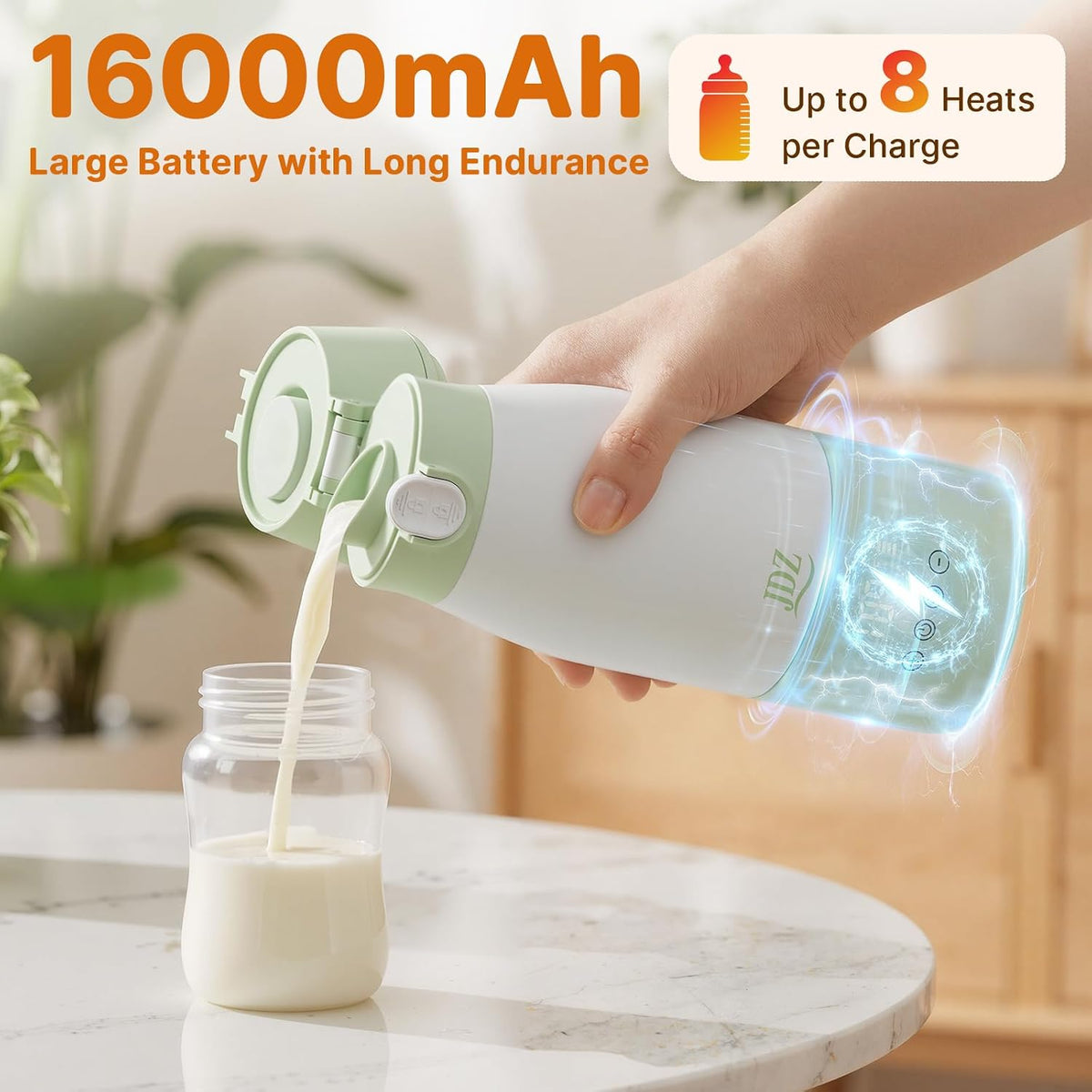 Portable Baby Bottle Warmer, 16000mAh Rechargeable Travel Milk Warmer