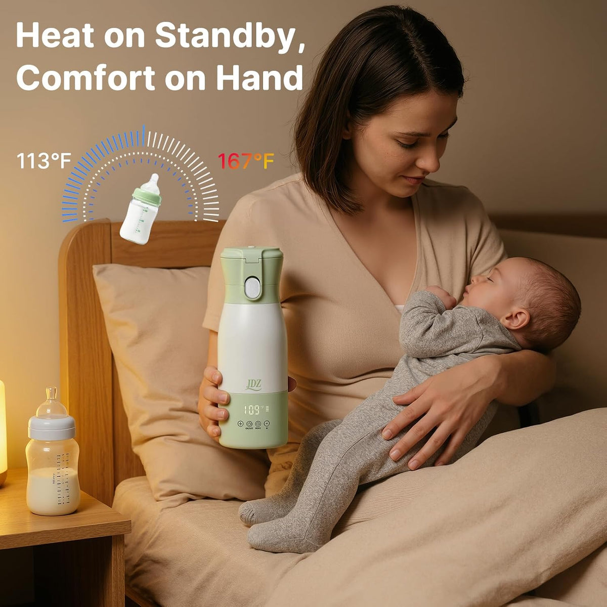 Portable Baby Bottle Warmer, 16000mAh Rechargeable Travel Milk Warmer