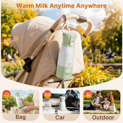Portable Baby Bottle Warmer, 16000mAh Rechargeable Travel Milk Warmer