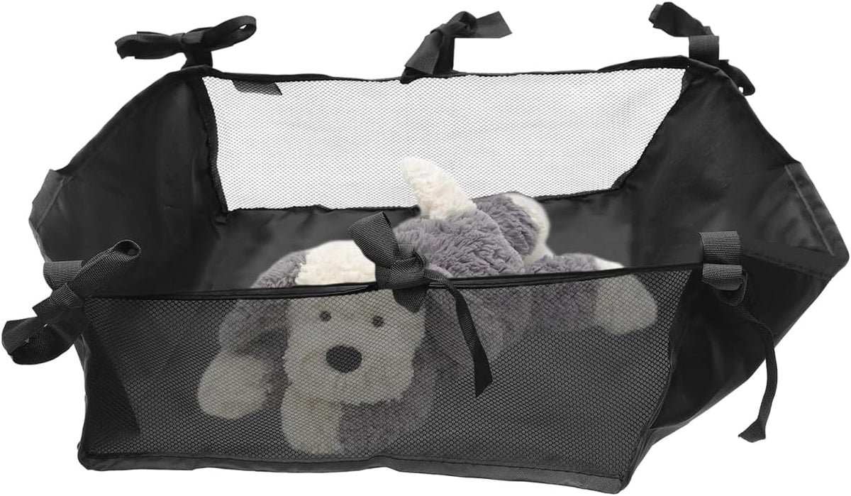 Baby Stroller Storage Mesh Bag Stroller Bottom Basket Universal Storage Attachment Bottom Basket for Organizer for Bottles Diapers Shopping 13.77 X 13.77 X 5.11 in
