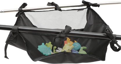 Baby Stroller Storage Mesh Bag Stroller Bottom Basket Universal Storage Attachment Bottom Basket for Organizer for Bottles Diapers Shopping 13.77 X 13.77 X 5.11 in