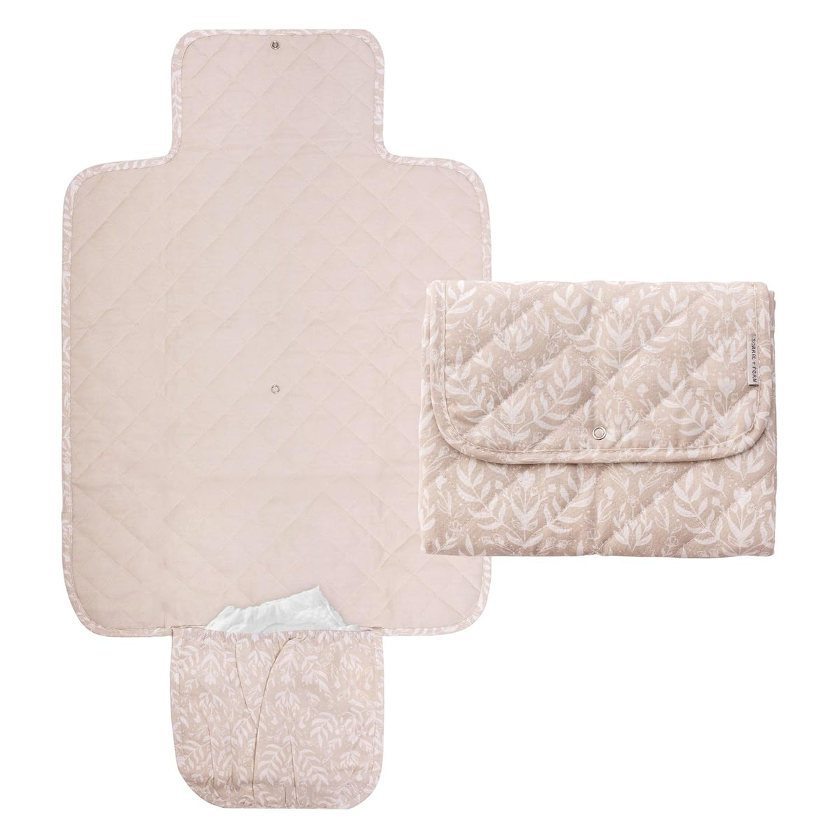 Portable Diaper Changing Pad - Waterproof Travel Baby Changing Mat - Foldable Compact Diaper Change Pad - Lightweight On The Go Change Station for Newborn Infant (Antique Rose)