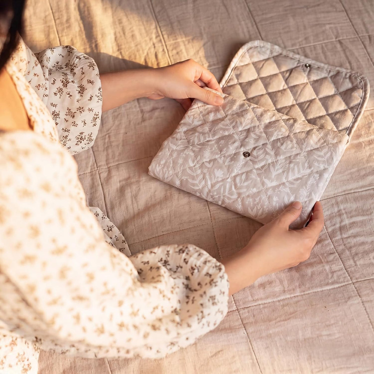 Portable Diaper Changing Pad - Waterproof Travel Baby Changing Mat - Foldable Compact Diaper Change Pad - Lightweight On The Go Change Station for Newborn Infant (Antique Rose)