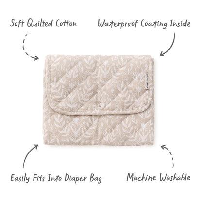 Portable Diaper Changing Pad - Waterproof Travel Baby Changing Mat - Foldable Compact Diaper Change Pad - Lightweight On The Go Change Station for Newborn Infant (Antique Rose)