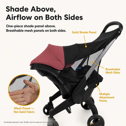 Sunshade Extension Compatible with Doona Car Seat Stroller, Mesh, Black