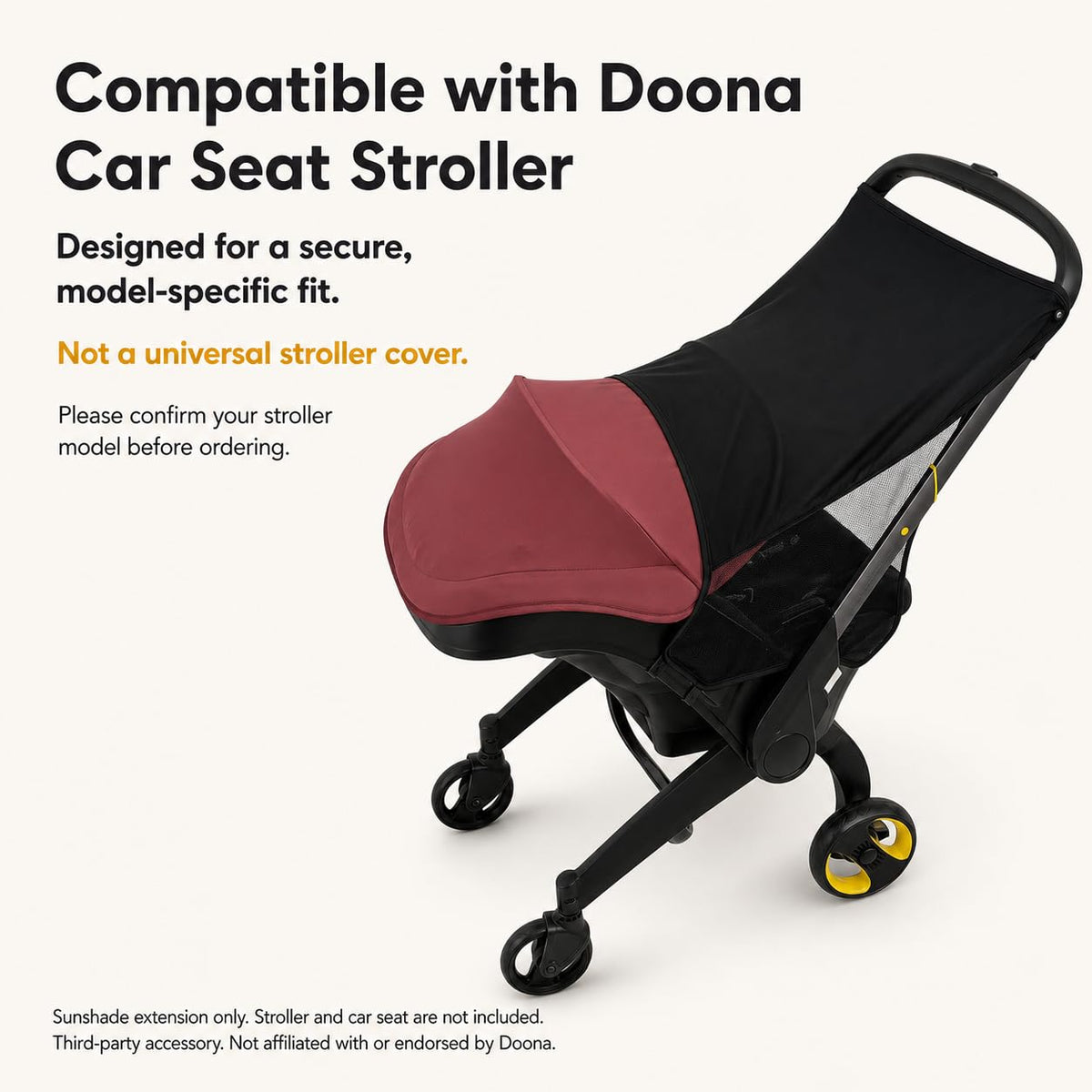 Sunshade Extension Compatible with Doona Car Seat Stroller, Mesh, Black