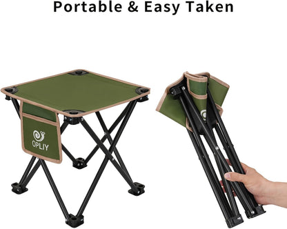Camping Stool 2 Pack,Portable Folding Stool for Outdoor Gardening and Beach Hiking Fishing,Foot Stool with Carry Bag (Green)