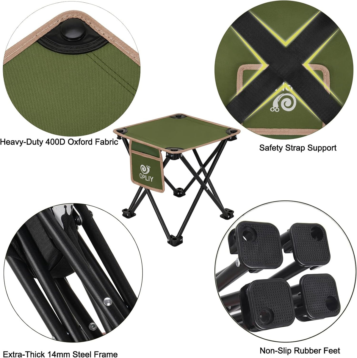 Camping Stool 2 Pack,Portable Folding Stool for Outdoor Gardening and Beach Hiking Fishing,Foot Stool with Carry Bag (Green)
