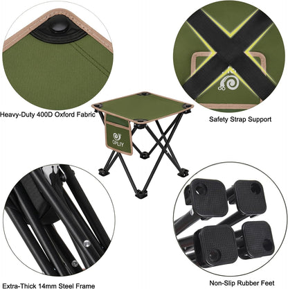 Camping Stool 2 Pack,Portable Folding Stool for Outdoor Gardening and Beach Hiking Fishing,Foot Stool with Carry Bag (Green)