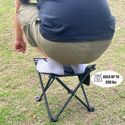 Camping Stool 2 Pack,Portable Folding Stool for Outdoor Gardening and Beach Hiking Fishing,Foot Stool with Carry Bag (Green)