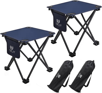 Camping Stool 2 Pack,Portable Folding Stool for Outdoor Gardening and Beach Hiking Fishing,Foot Stool with Carry Bag (Green)
