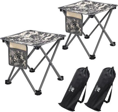 Camping Stool 2 Pack,Portable Folding Stool for Outdoor Gardening and Beach Hiking Fishing,Foot Stool with Carry Bag (Green)