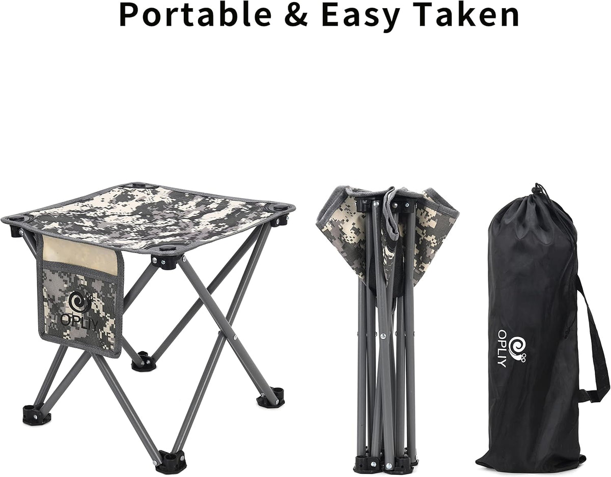 Camping Stool 2 Pack,Portable Folding Stool for Outdoor Gardening and Beach Hiking Fishing,Foot Stool with Carry Bag (Green)