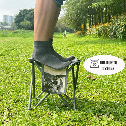 Camping Stool 2 Pack,Portable Folding Stool for Outdoor Gardening and Beach Hiking Fishing,Foot Stool with Carry Bag (Green)