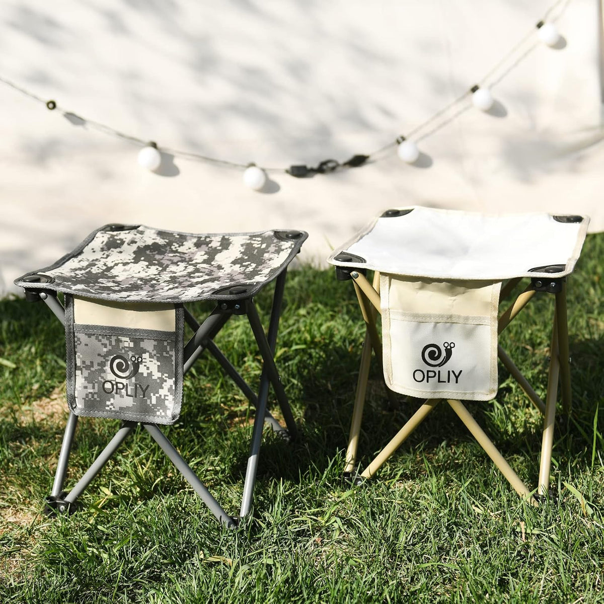 Camping Stool 2 Pack,Portable Folding Stool for Outdoor Gardening and Beach Hiking Fishing,Foot Stool with Carry Bag (Green)