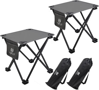 Camping Stool 2 Pack,Portable Folding Stool for Outdoor Gardening and Beach Hiking Fishing,Foot Stool with Carry Bag (Green)
