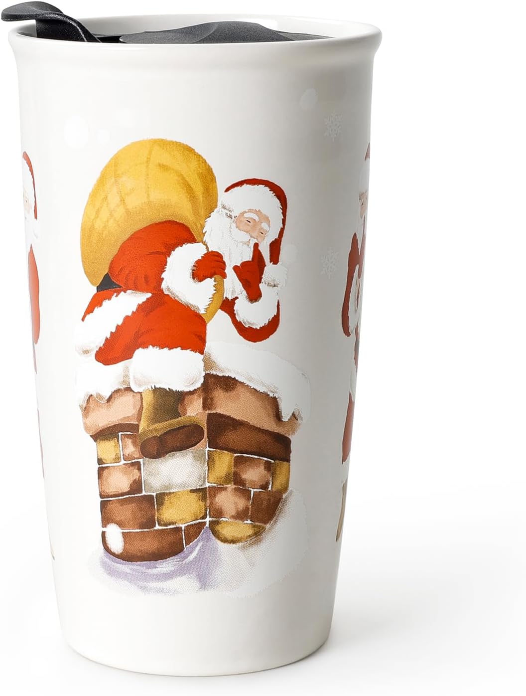 Ceramic Coffee Mug with Lid, Marble Double Wall Coffee Travel Mug Ceramic Tumbler 12 oz, Reusable Tall Cup, Splash Resistant Lid, Dishwasher Microwaveable Safe