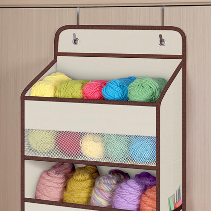 Fabric Over Door Hanging Organizer for Baby Nursery, Grey, 6-Shelf