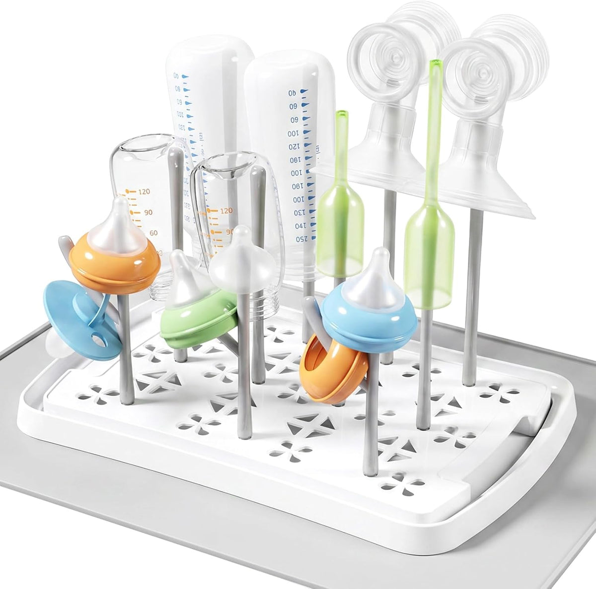 Portable Baby Bottle Drying Rack with Drain Tray, BPA Free