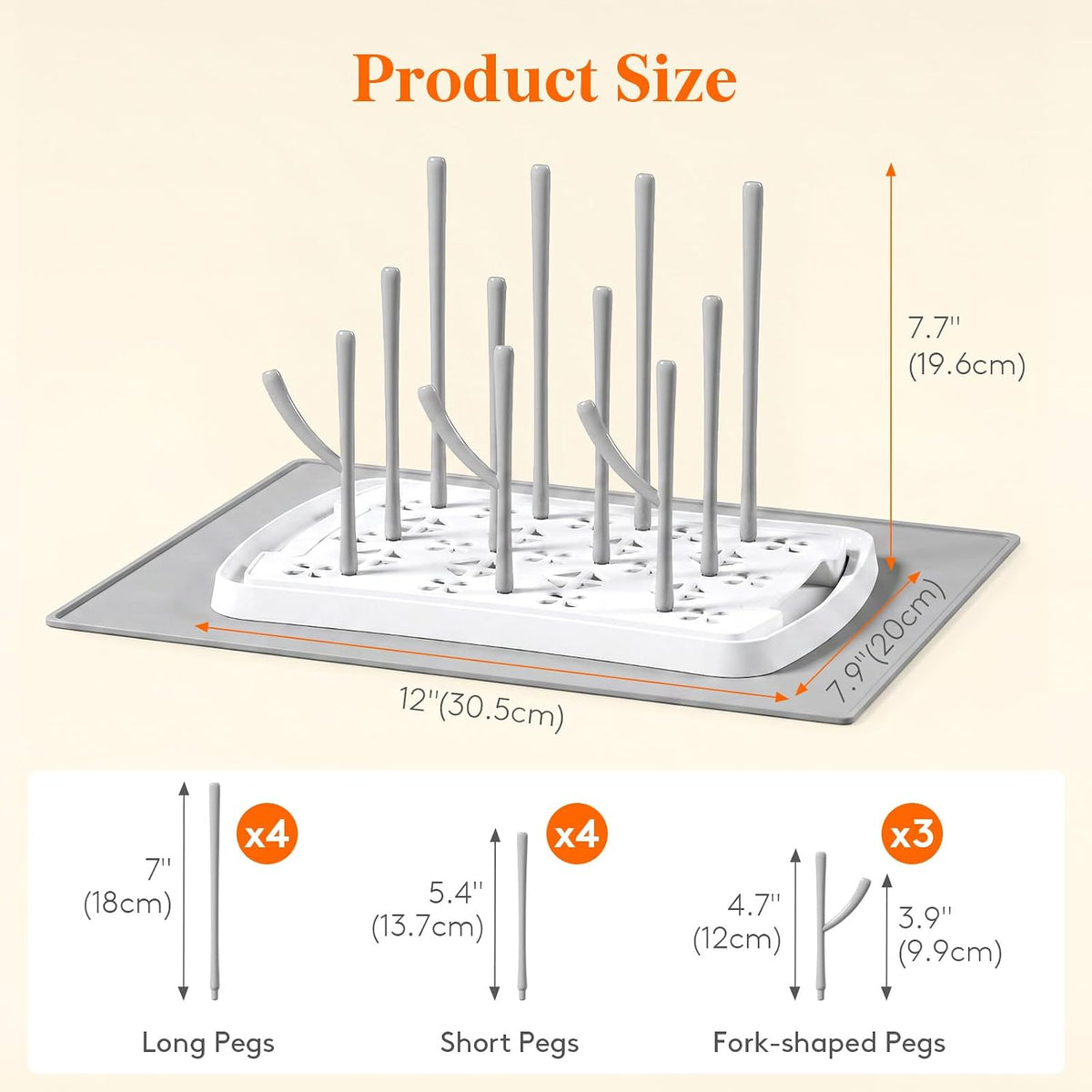Portable Baby Bottle Drying Rack with Drain Tray, BPA Free