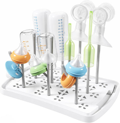 Portable Baby Bottle Drying Rack with Drain Tray, BPA Free