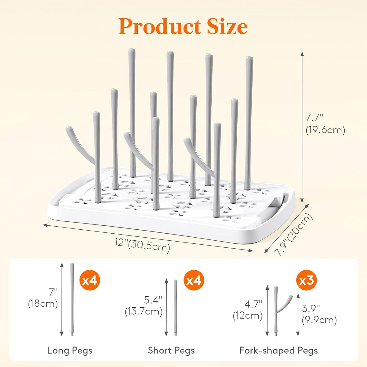 Portable Baby Bottle Drying Rack with Drain Tray, BPA Free