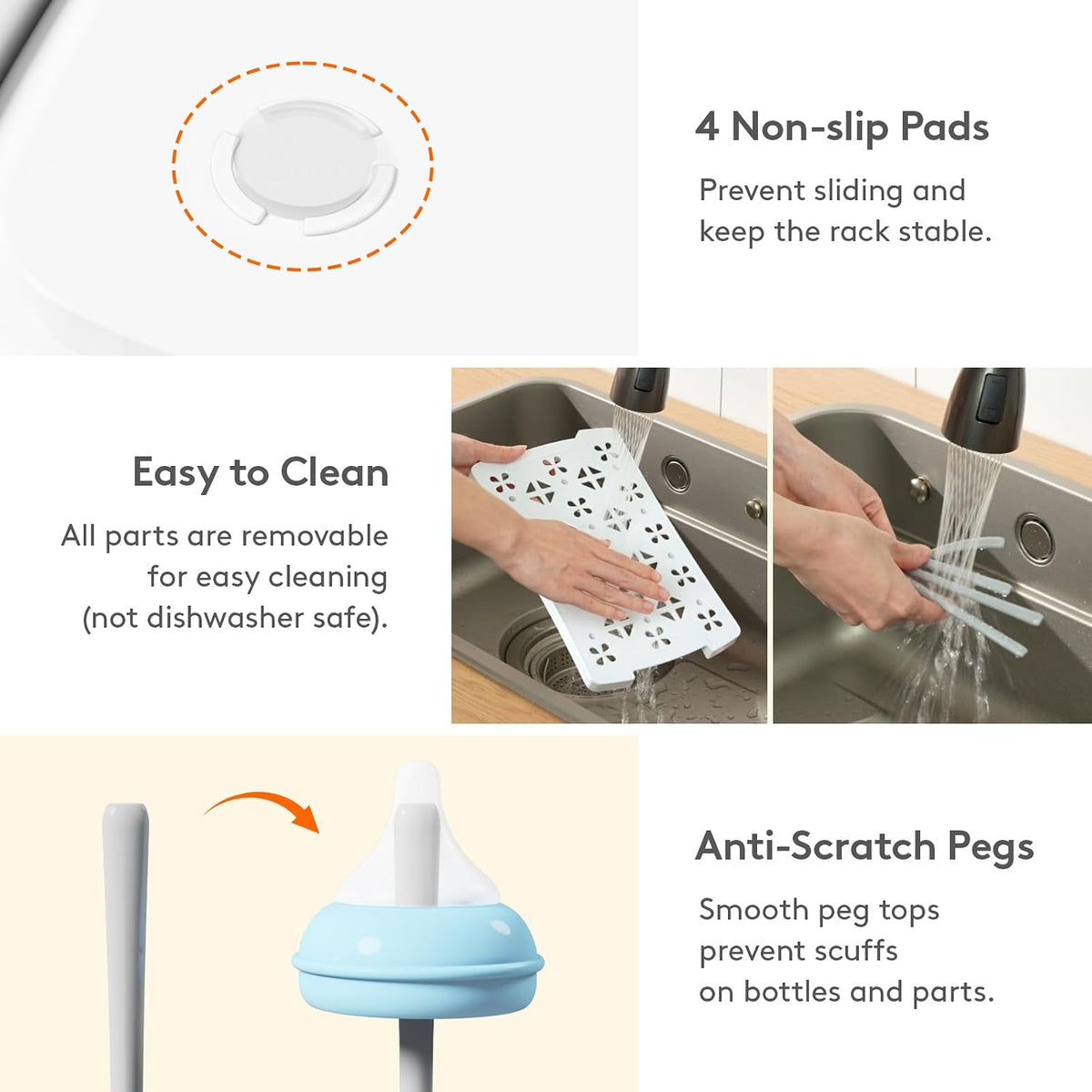 Portable Baby Bottle Drying Rack with Drain Tray, BPA Free