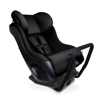 Fllo Convertible Car Seat - Compact Design for 3-Across Seating, Extended Rear-Facing with Anti-Rebound Bar and Flame Retardant-Free (Railroad Ziip)