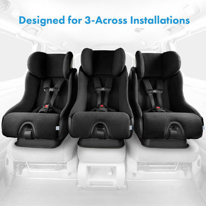 Fllo Convertible Car Seat - Compact Design for 3-Across Seating, Extended Rear-Facing with Anti-Rebound Bar and Flame Retardant-Free (Railroad Ziip)