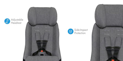 Fllo Convertible Car Seat - Compact Design for 3-Across Seating, Extended Rear-Facing with Anti-Rebound Bar and Flame Retardant-Free (Railroad Ziip)