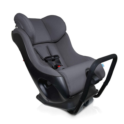 Fllo Convertible Car Seat - Compact Design for 3-Across Seating, Extended Rear-Facing with Anti-Rebound Bar and Flame Retardant-Free (Railroad Ziip)