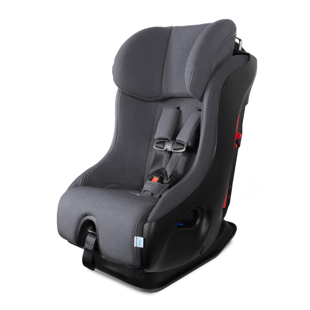 Fllo Convertible Car Seat - Compact Design for 3-Across Seating, Extended Rear-Facing with Anti-Rebound Bar and Flame Retardant-Free (Railroad Ziip)