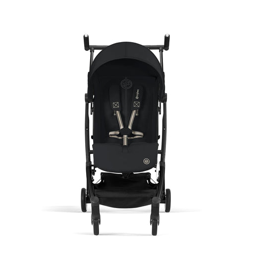 Libelle 2 Travel Baby Stroller - Lightweight Carry-On Travel Stroller for Airplane with One-Hand Recline, Compatible with Car Seats, Magic Black