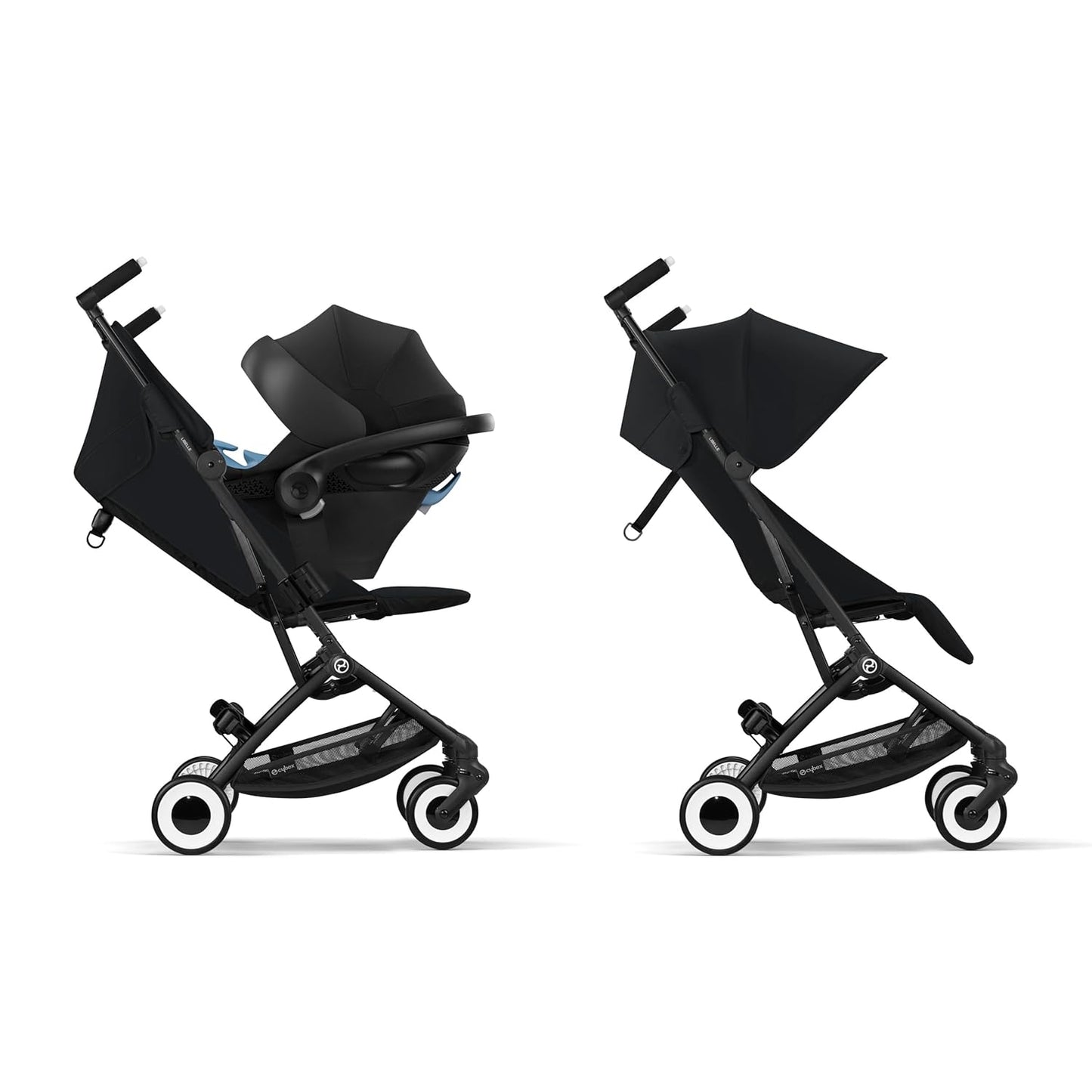 Libelle 2 Travel Baby Stroller - Lightweight Carry-On Travel Stroller for Airplane with One-Hand Recline, Compatible with Car Seats, Magic Black