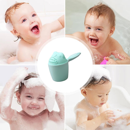Bath Rinse Cup – PP 10.5x10cm Bear Design | Shampoo Waterfall Rinser and Shower Head Pitcher | Tear-Free Eye-Protecting Bath Water Cup for Infants and Hair Washing