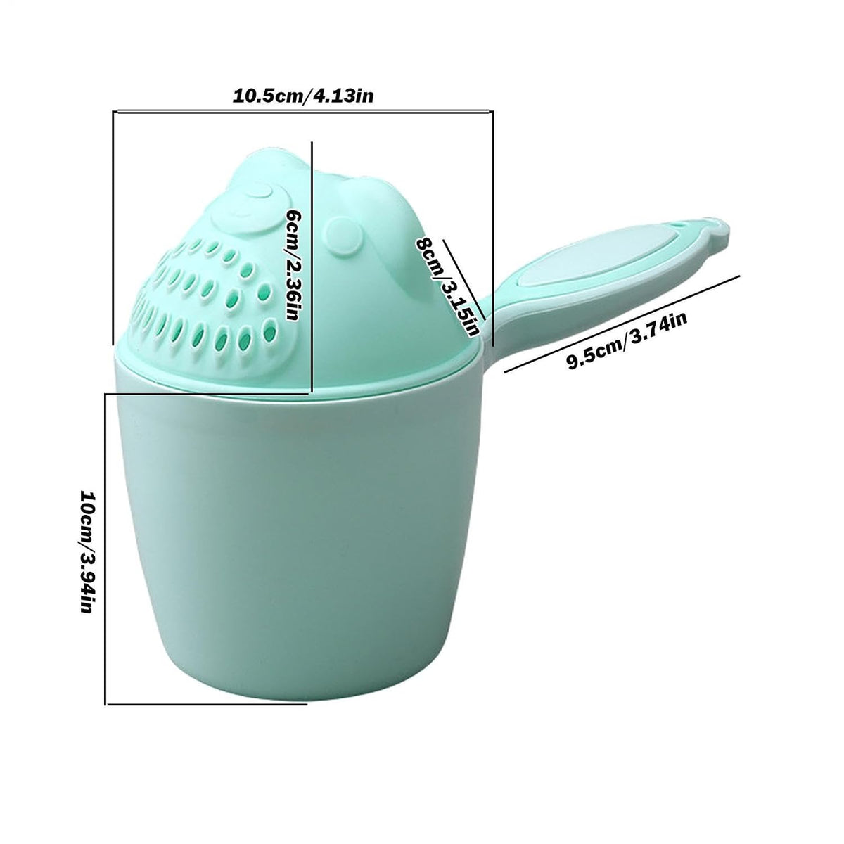 Bath Rinse Cup – PP 10.5x10cm Bear Design | Shampoo Waterfall Rinser and Shower Head Pitcher | Tear-Free Eye-Protecting Bath Water Cup for Infants and Hair Washing