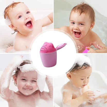 Bath Rinse Cup – PP 10.5x10cm Bear Design | Shampoo Waterfall Rinser and Shower Head Pitcher | Tear-Free Eye-Protecting Bath Water Cup for Infants and Hair Washing