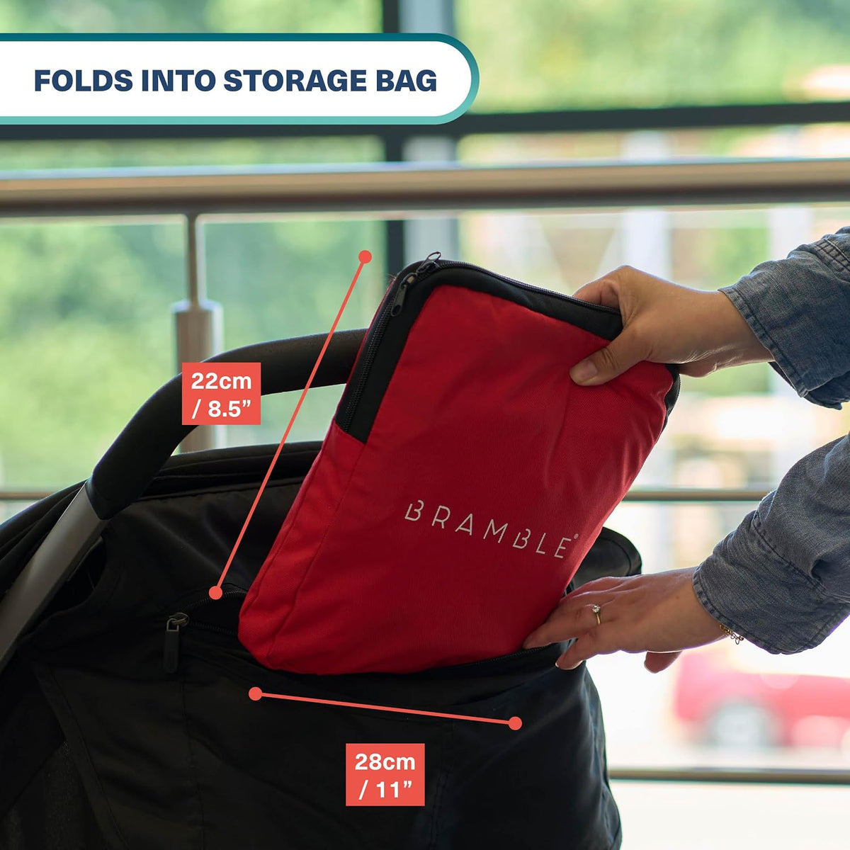 600D Oxford 47" Inch Large Umbrella Stroller Bag for Airplane with Flip Top & ID Window | Waterproof Gate Check Stroller Bag for Airplane, Umbrella Stroller Travel Bag for Airplane