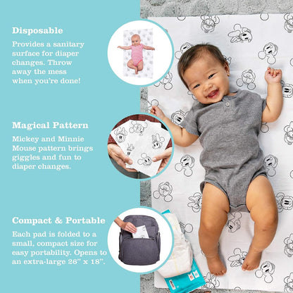J.L. Childress Disney Baby Disposable Changing Pads 24 Pack - Mickey