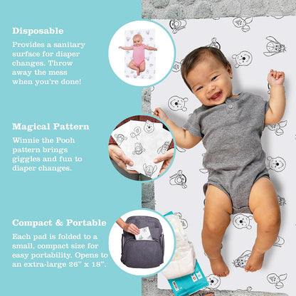 J.L. Childress Disney Baby Disposable Changing Pads 24 Pack - Mickey