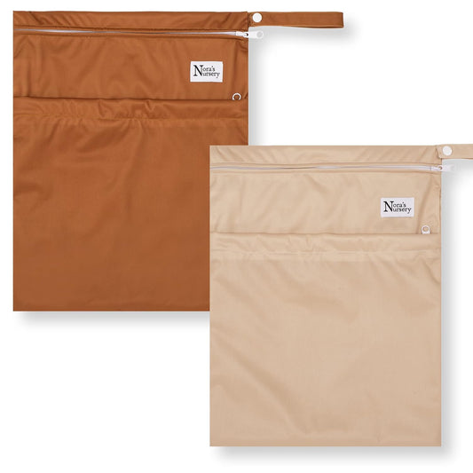 Wet Dry Bags with Two Zippered Pockets | 11 x 15 | 2 Pack