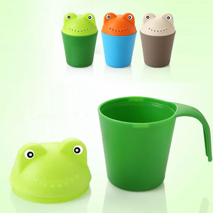 Rinse Shampoo Rinser Baby Bath Rinse Cup Baby Wash Hair Cup by Protecting Infant Eyes, Newborn Cartoon Frog Shower Sprinkler Clean Hair Body Wash Shampoo Spoon Tub (Rose Red)