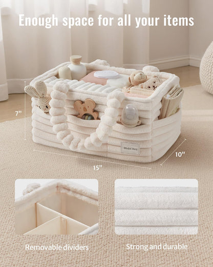 Flannel Diaper Caddy Organizer & Gift Packaging, Blush Pink