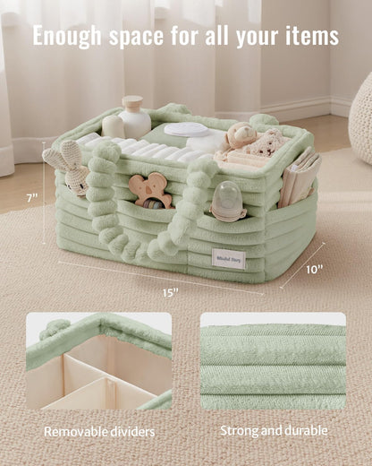 Flannel Diaper Caddy Organizer & Gift Packaging, Blush Pink