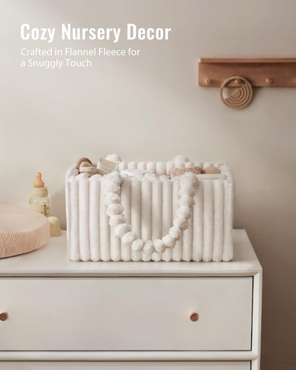 Flannel Diaper Caddy Organizer & Gift Packaging, Blush Pink