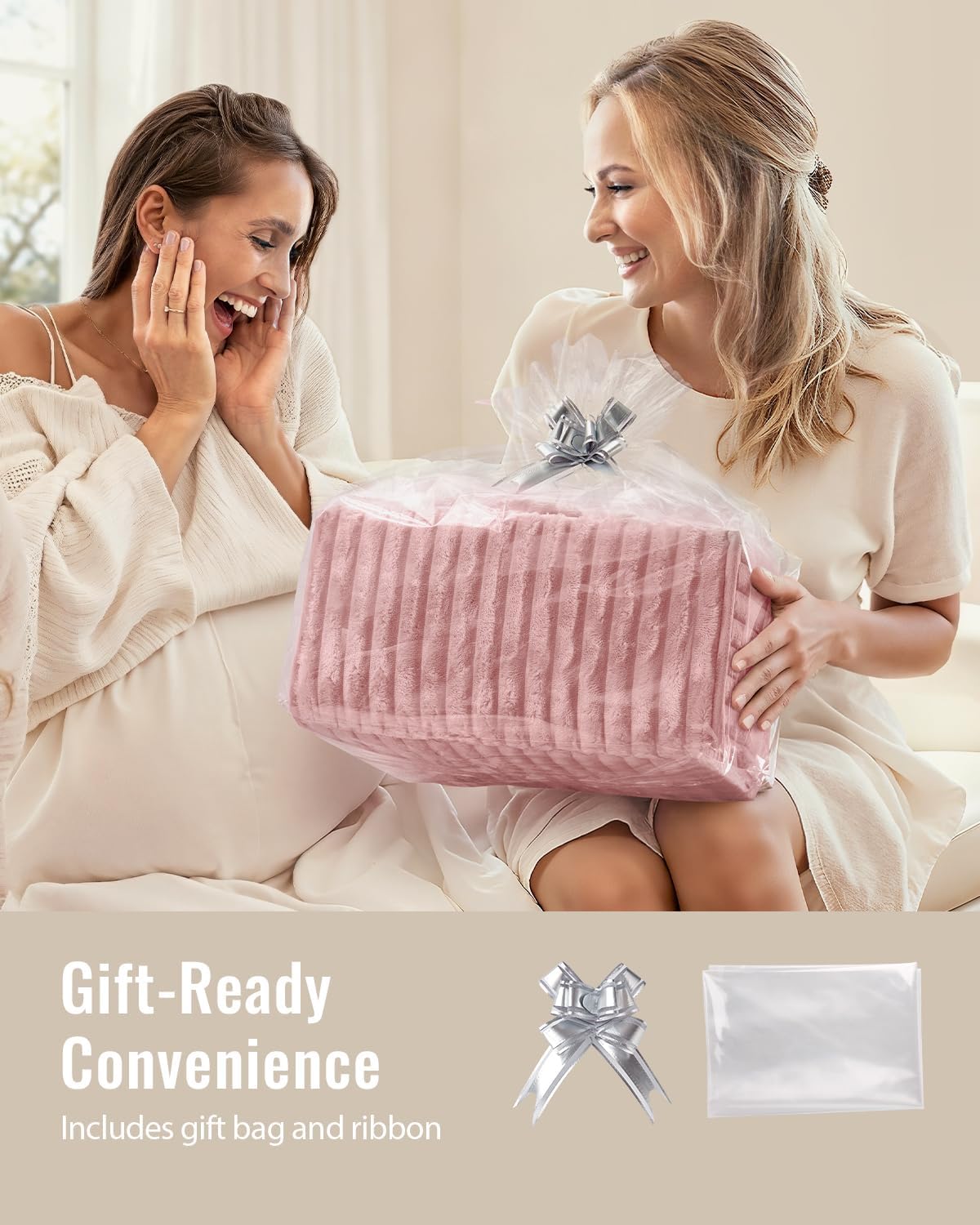 Flannel Diaper Caddy Organizer & Gift Packaging, Blush Pink