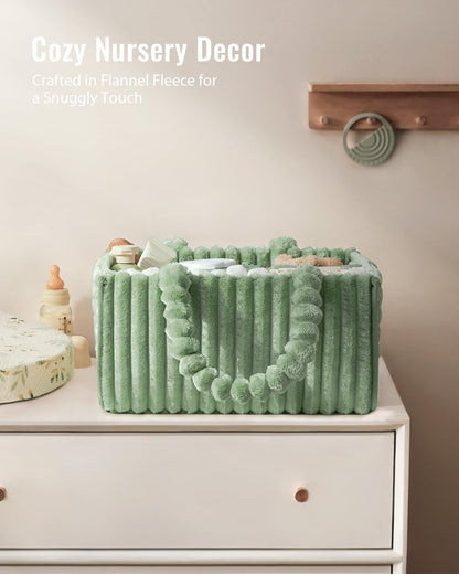 Flannel Diaper Caddy Organizer & Gift Packaging, Blush Pink