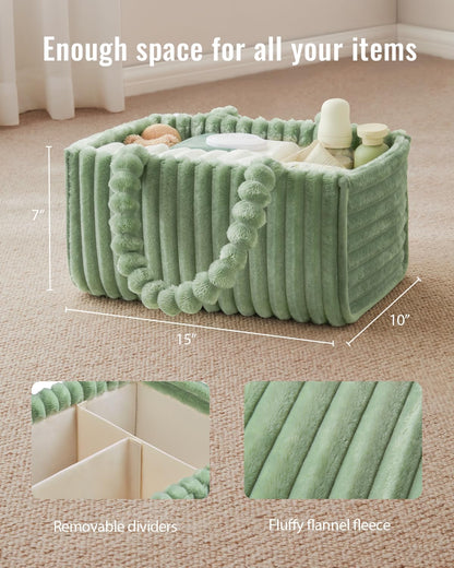 Flannel Diaper Caddy Organizer & Gift Packaging, Blush Pink