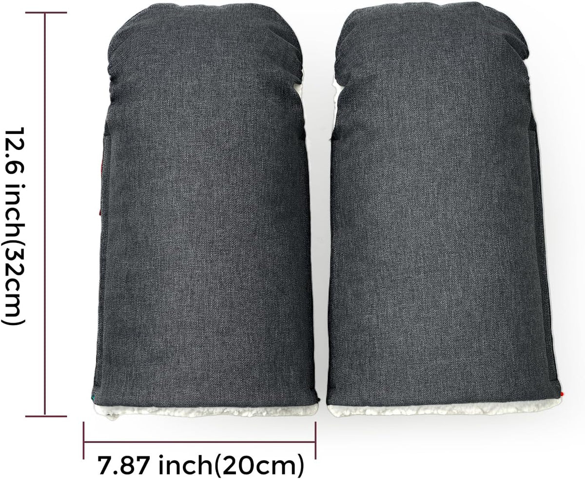 Universal Stroller Gloves, Plush Weatherproof Winter Handmuffs